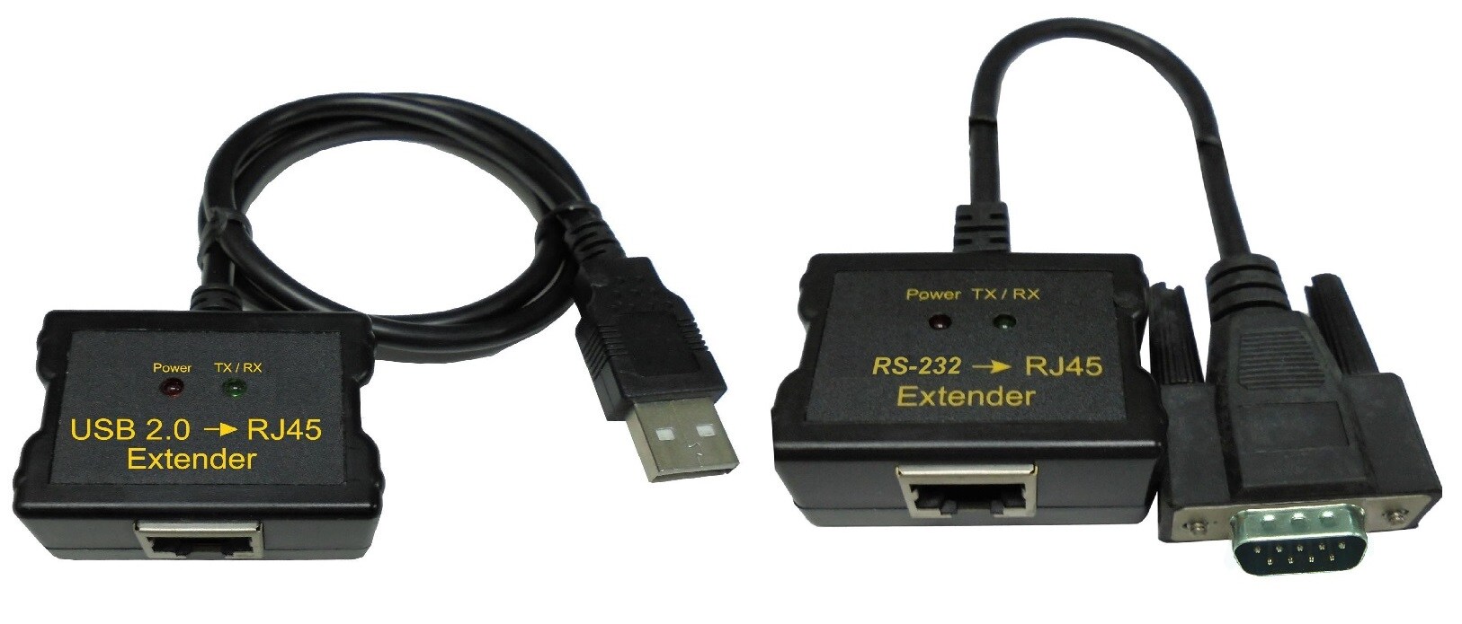 USB to RJ-45 & RJ-45 to DB-9M TX-RX Extender, 50M | Taiwantrade