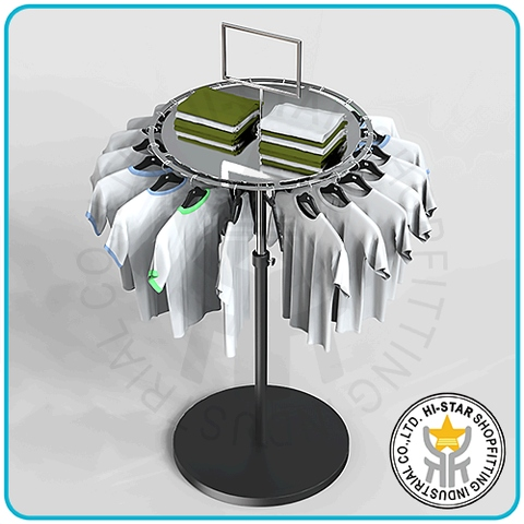 Clothing Hanging Round Rack Metal Display Panel Sign Holder Shop
