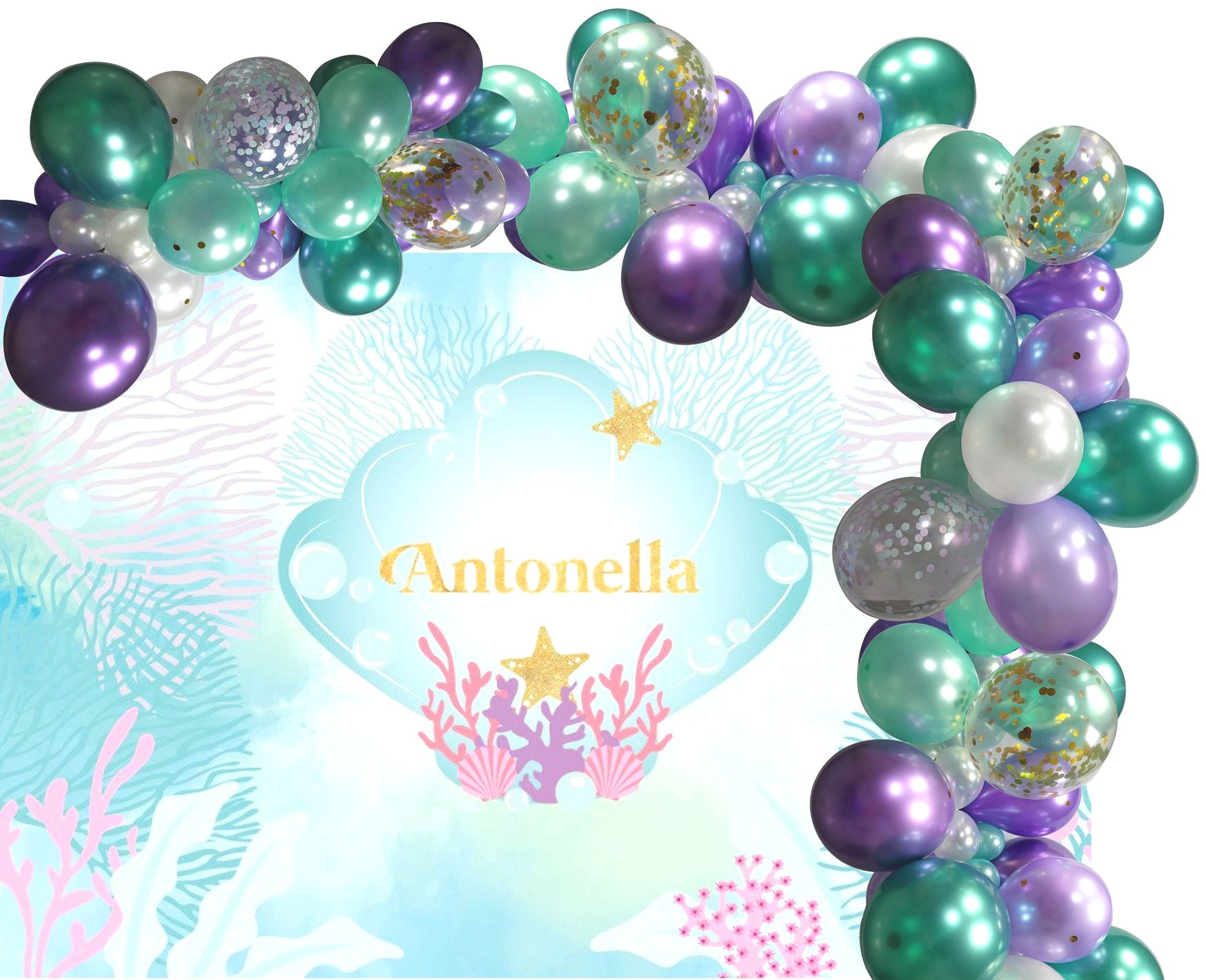 Mermaid Balloon Garland , Arch or Column DIY kit