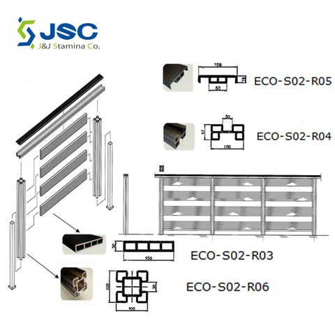 Eco outdoor fence (horizontal), 150mm x 30mm - Wood plastic composite products for INDOOR and OUTDOOR