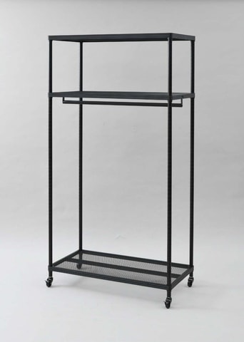 3T Garment Rack BK D46*W91*H185cm With 2" PP Castors