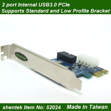 2 Port Internal Super Speed Usb3 0 Pcie Card Support Standard And Low Profile Bracket Taiwantrade Com