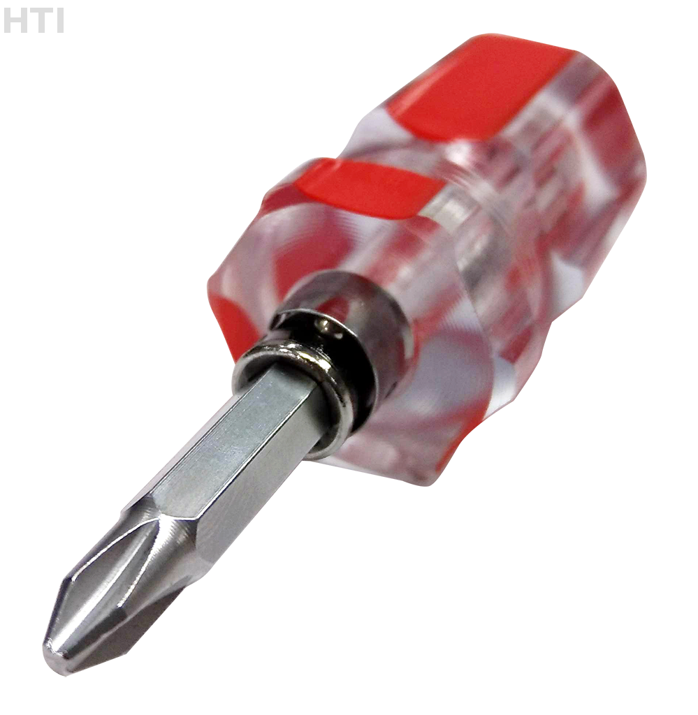 Stubby Two Way Screwdriver Plastic Handle