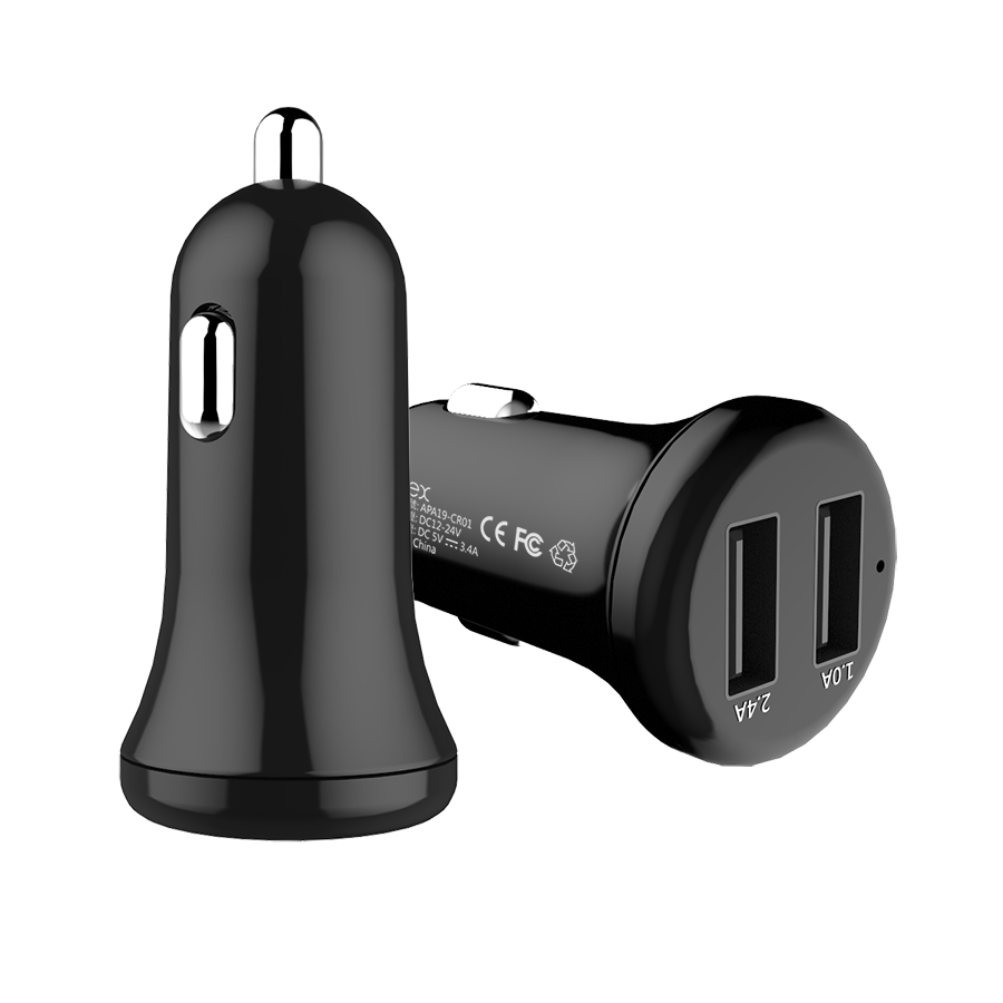 5V 3.4A Mini Portable Car Charger with 2 USB Ports