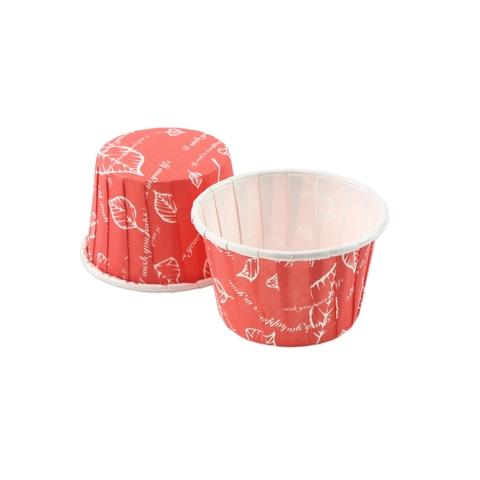 Fancy Colors Disposable Paper Muffin Cup (44x35mm-Red Leaf)