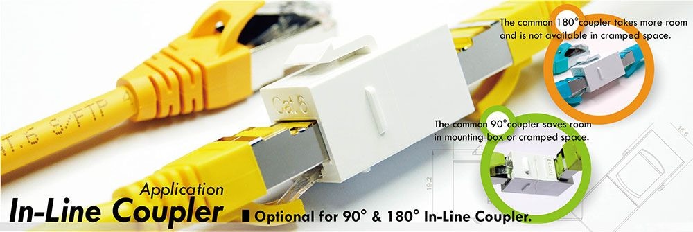 مقرنة مضمنة UTP و FTP 180 درجة