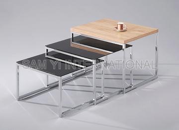 Wooden / Glass Nesting Table, Wood Nesting Table