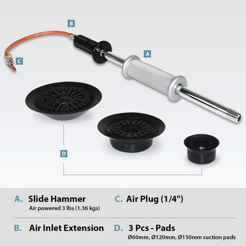 FIRSTINFO】Air Suction Dent Puller Remover with 3 pcs Pads