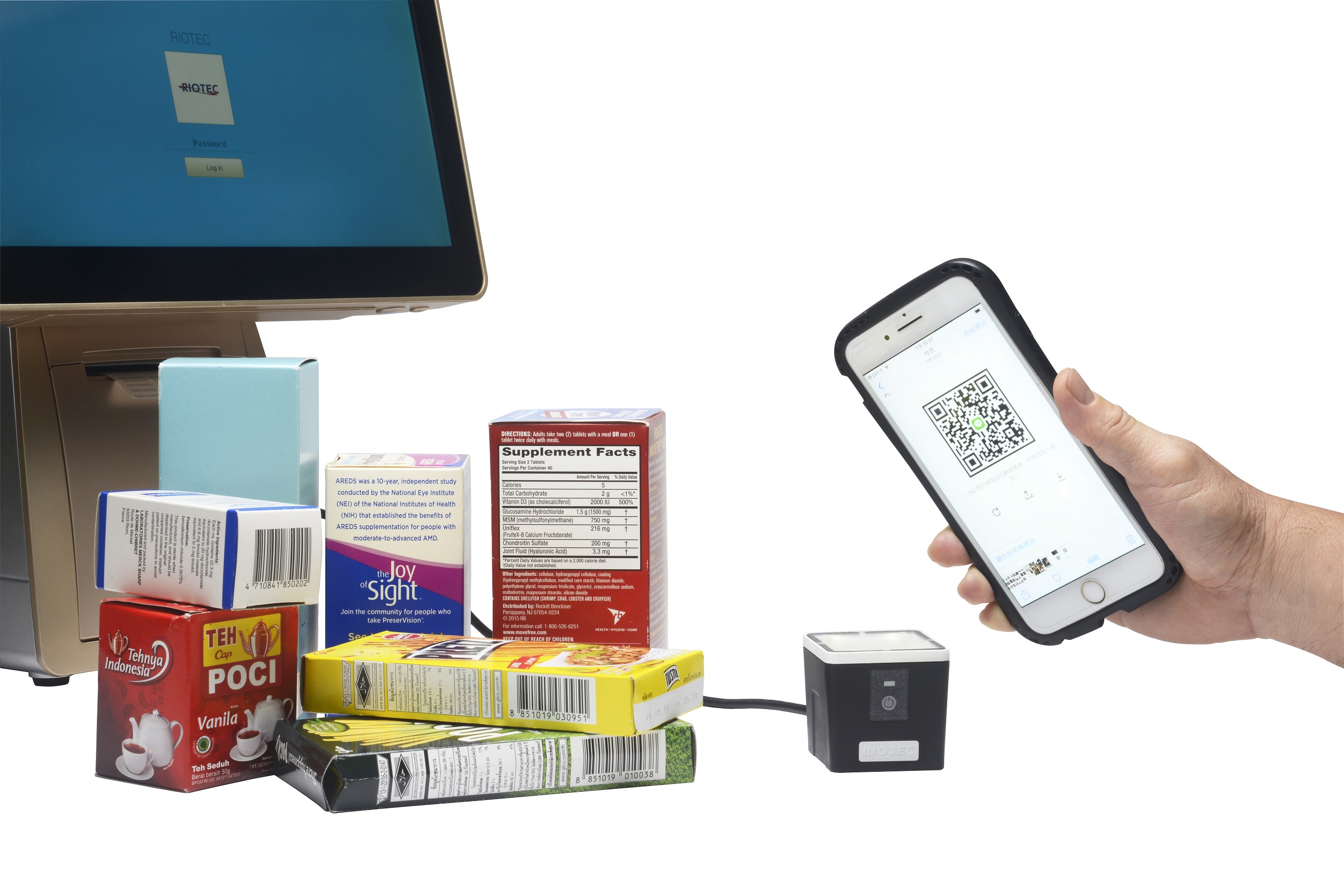 Stationary 2D Barcode Scanner, Desktop QR code reader, | Taiwantrade