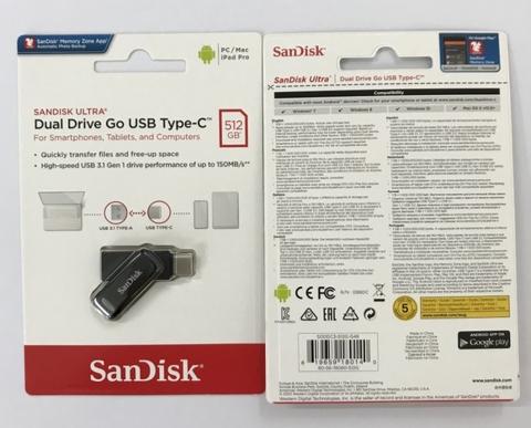 SanDisk 64GB Ultra Dual Drive Go USB Type-C Flash Drive (SDDDC3-064G-G46NB)