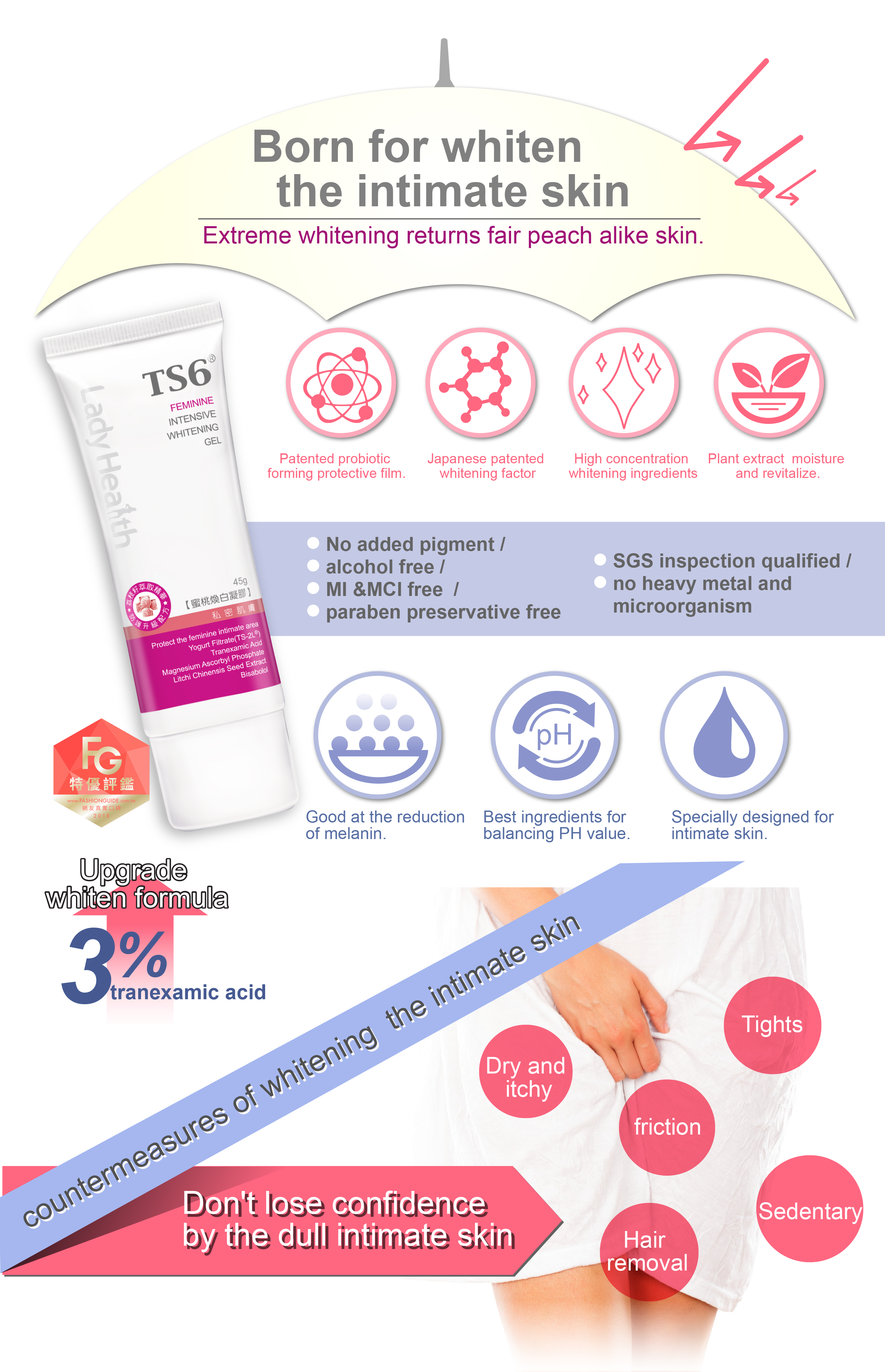 TS6 Feminine Intensive Whitening Gel | Taiwantrade.com