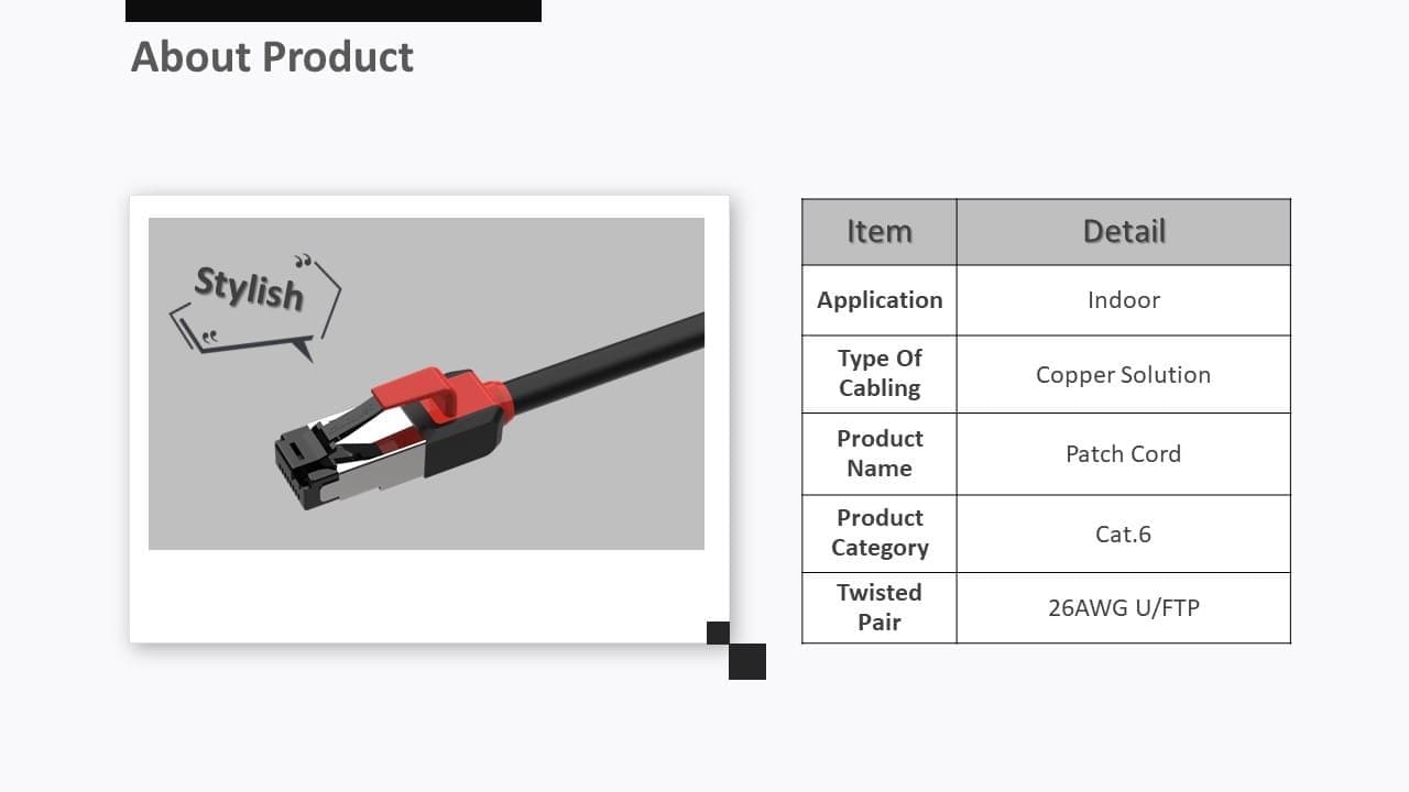Le cordon de raccordement blindé de catégorie 6 peut être utilisé à la fois dans le centre de données et le câblage commercial.