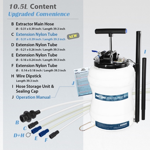 FIRSTINFO】10.5L Pneumatic&Manual Oil Extractor