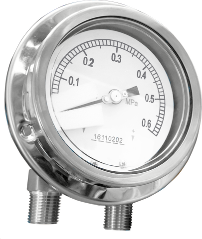 gauge differential pressure stainless steel bellows diaphragm dual single type