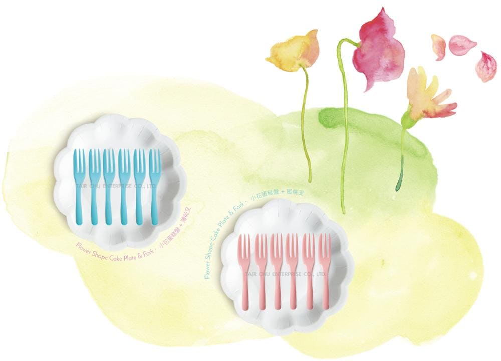 小花蛋糕盤叉