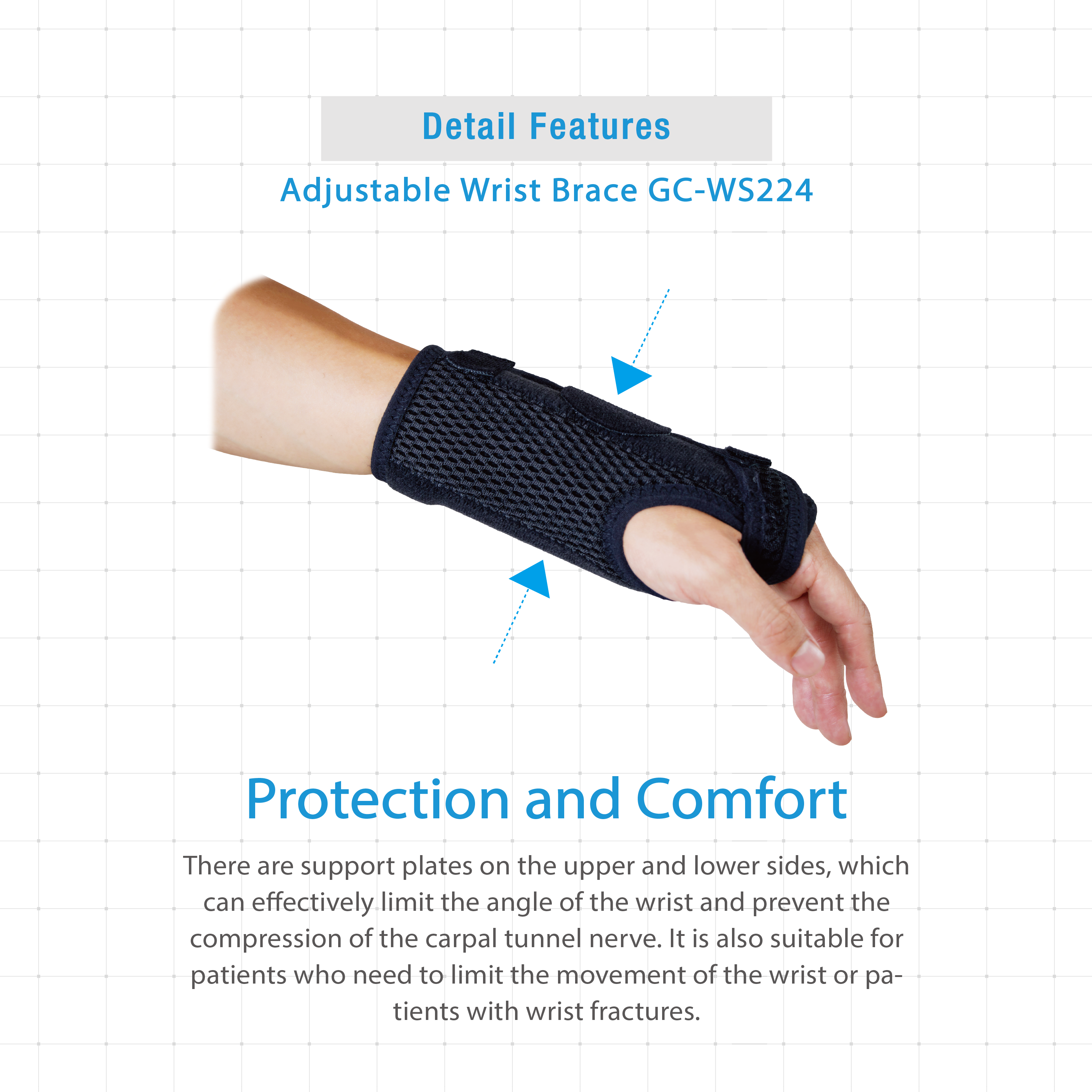 Carpal Tunnel Wrist Brace with Splint Stabilizer – Grace CARE Support
