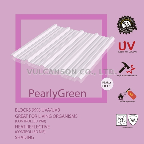 Corrugated Polycarbonate Sheet (VULCAN Pearly TRIMDEK)