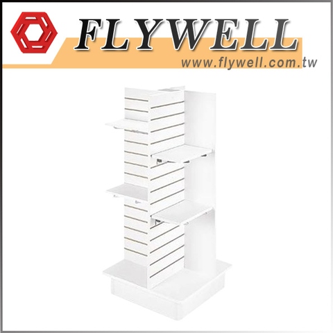 4 Panel Retail Store Wood Slatwall MDF Display Shelf