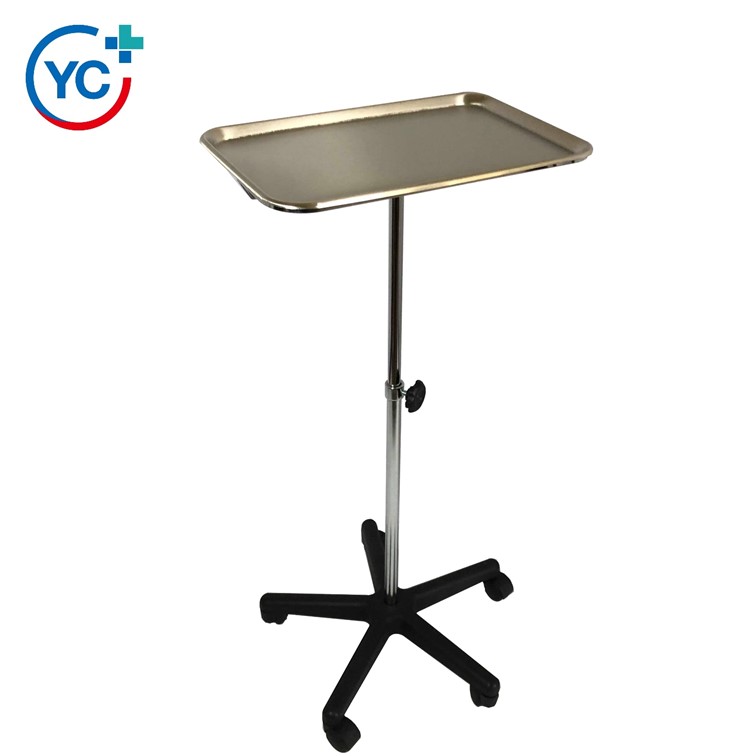 Mobile Mayo Cart Stand with Plastic Tray Stand