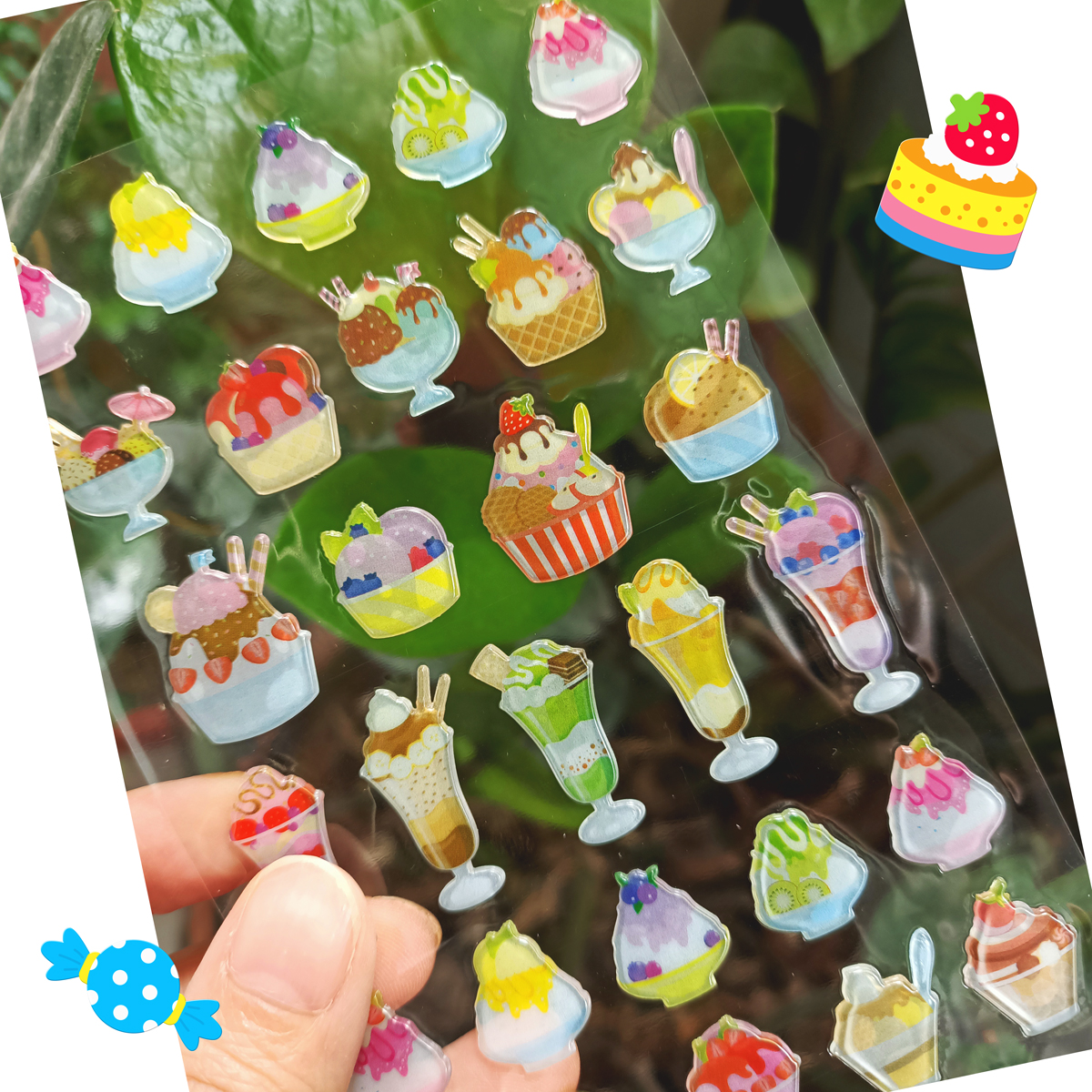 Cute design Jelly stickers for decorating notebooks