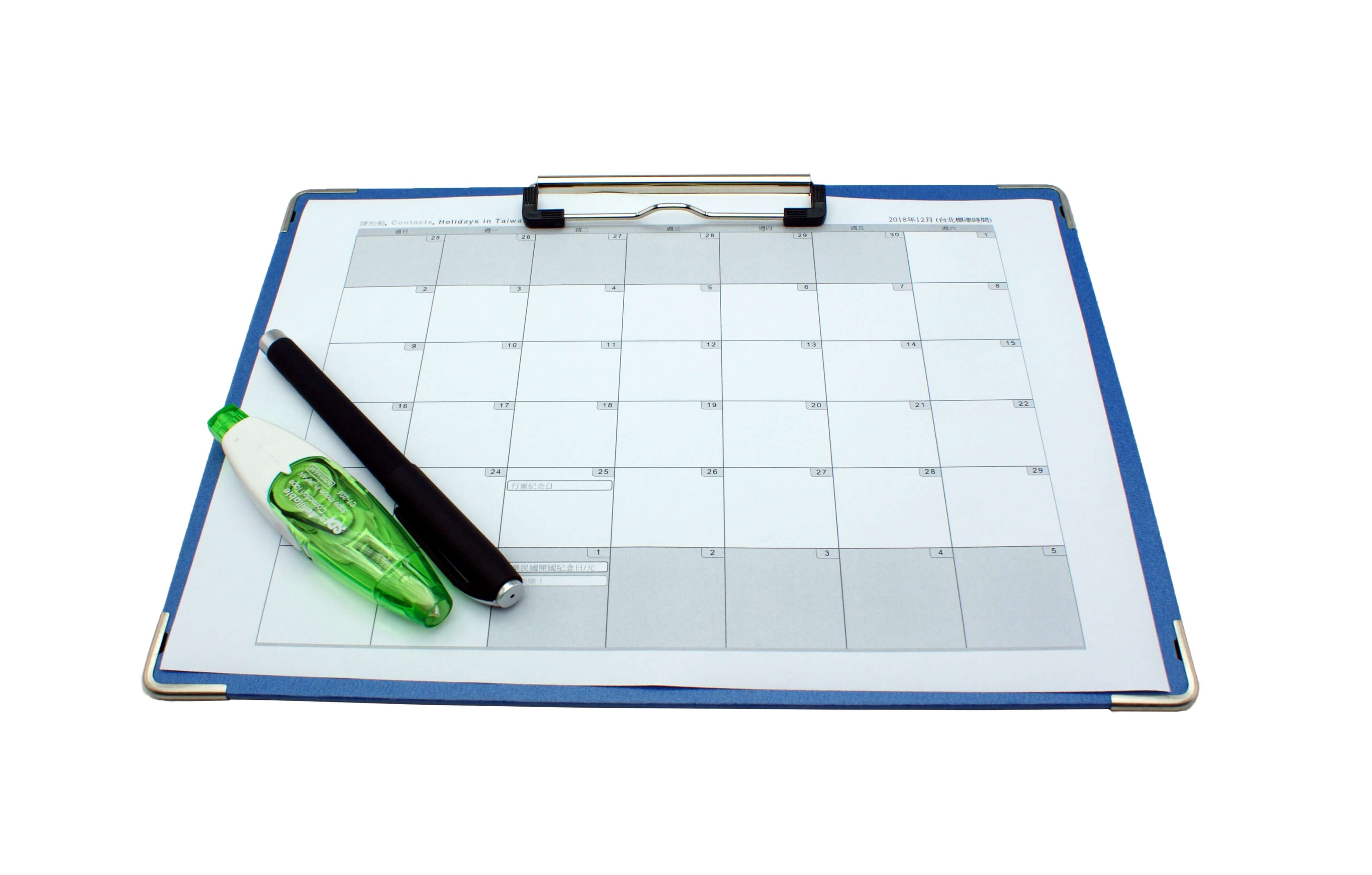 A4 Size Landscape Clipboard, Blue