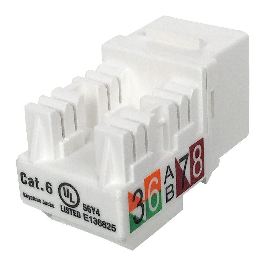 Cat 6 UTP 90 Degree 110 Punch Down RJ45 Keystone Jack