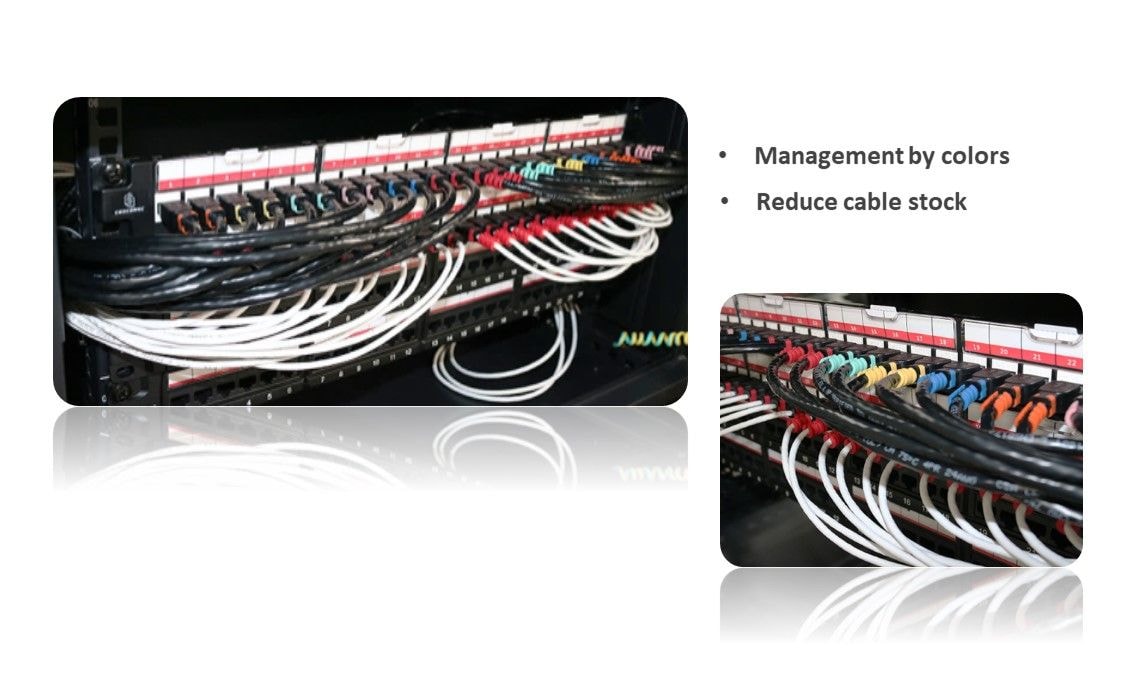 CRXCONEC patch cord usually combined with patch panel served in the data center. When our patch cord with patch panel put in the rack cabinet, CRXCONEC patch cord is much easier to identify.