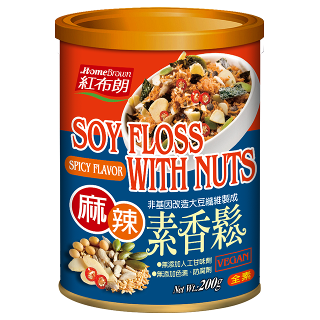 HOME BROWN Spicy Flavor Soy Floss with Nuts 200g Taiwantrade