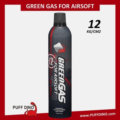 PUFF DINO Green Gas 600ml~12KG Gas (Propane Gas, Airsoft Gas, Gun Gas, GBB Gas)