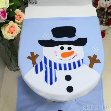 Taiwan 2pc Christmas Festive Snowman Toilet Seat Cover Bathroom