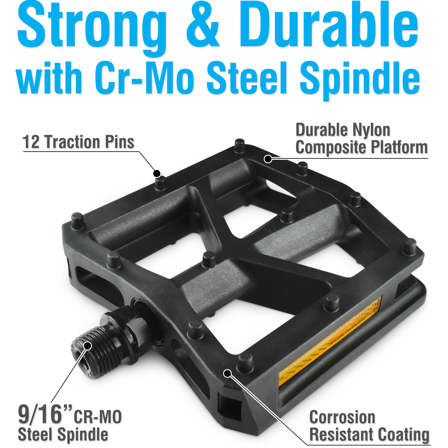 Platform Bike Pedals with Mold Pins Bike Parts and Accessories