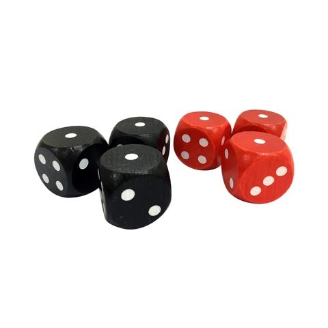 25mm white dot mixed  2 color red ,black  round corner wooden dice