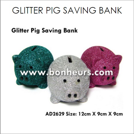 Glitter Pig Saving Bank, Money Box