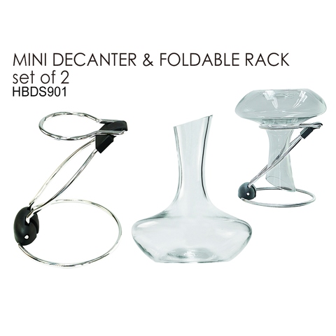 MINI DECANTER and FOLDABLE RACK set of 2