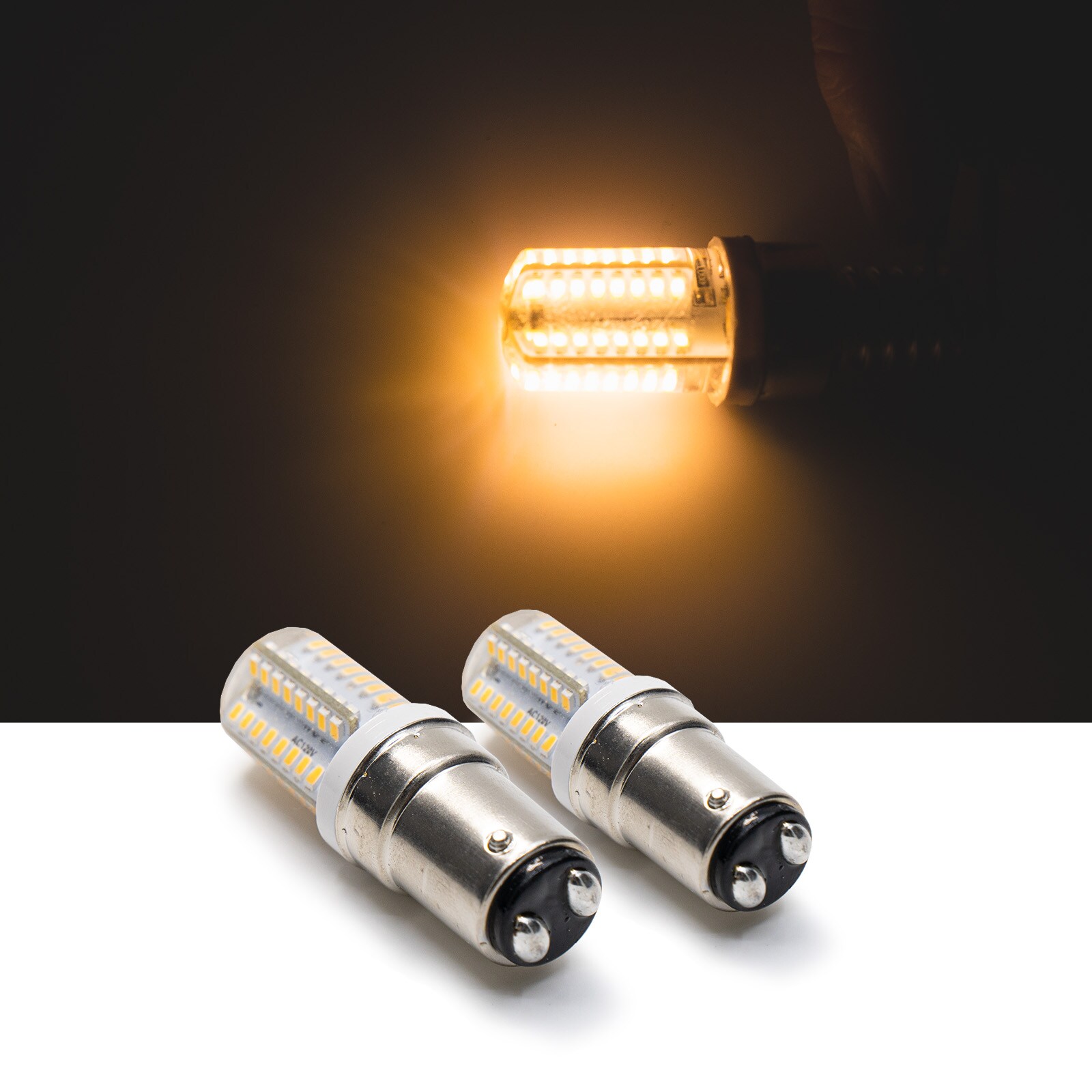 HQRP 110V LED Bulb For Singer Sewing Machines - BA15d Double Contact Bayonet Base - Cool White