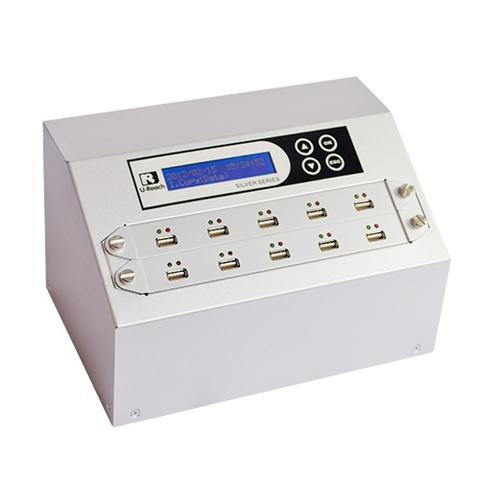 USB Flash Drive Duplicator and Sanitizer - Intelligent 9 Silver Series 