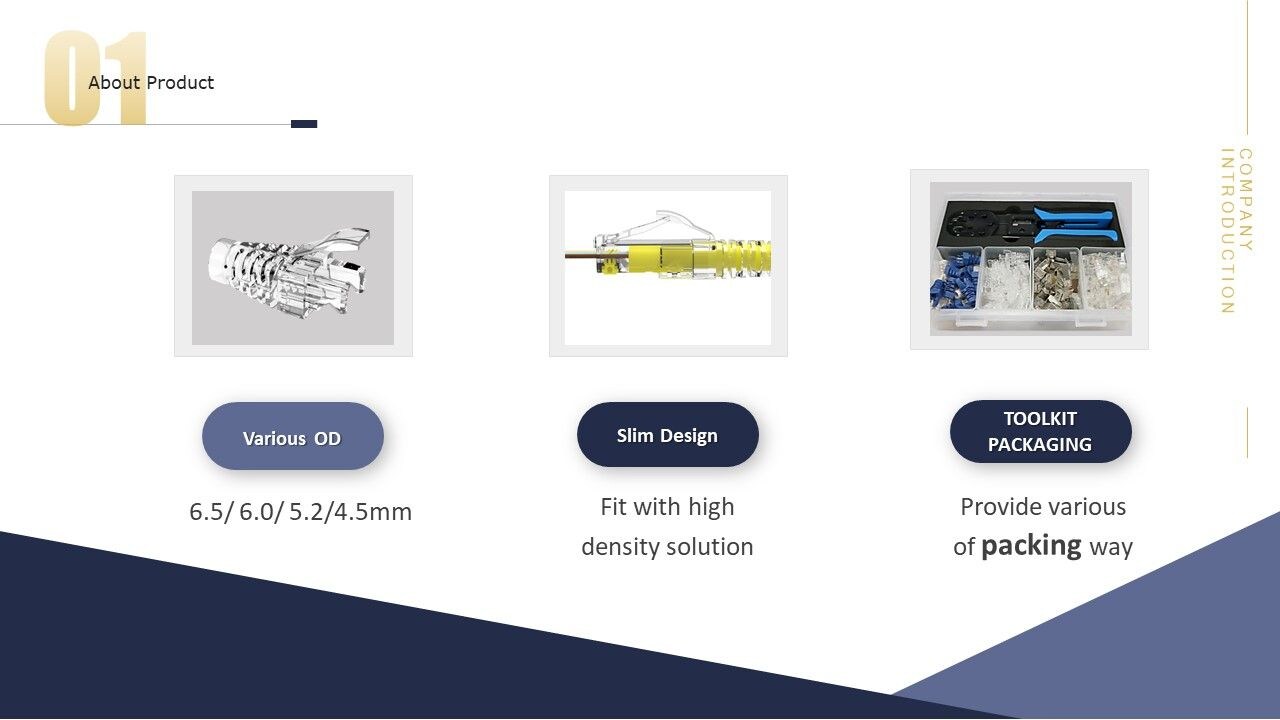 يمكن استخدام الحذاء لتمرير التصميم و RJ45 العادي.