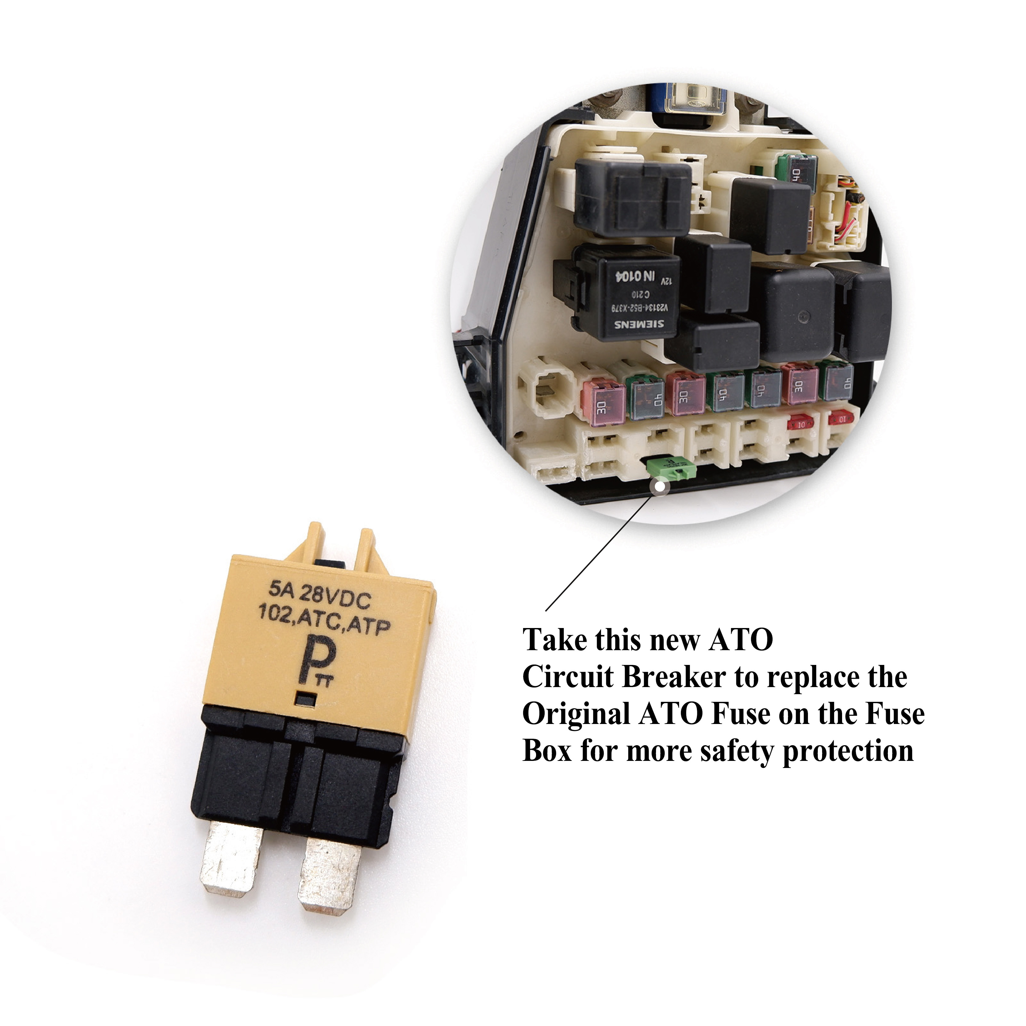 5A Automotive ATC/ATO Circuit Breakers T3, ManualReset