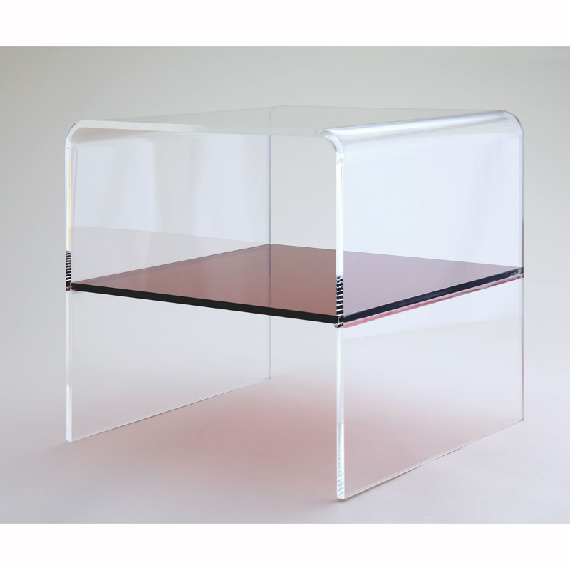 Clear Acrylic Decorative End Table, Home Decor Display with 2 Shelves | Taiwantrade.com