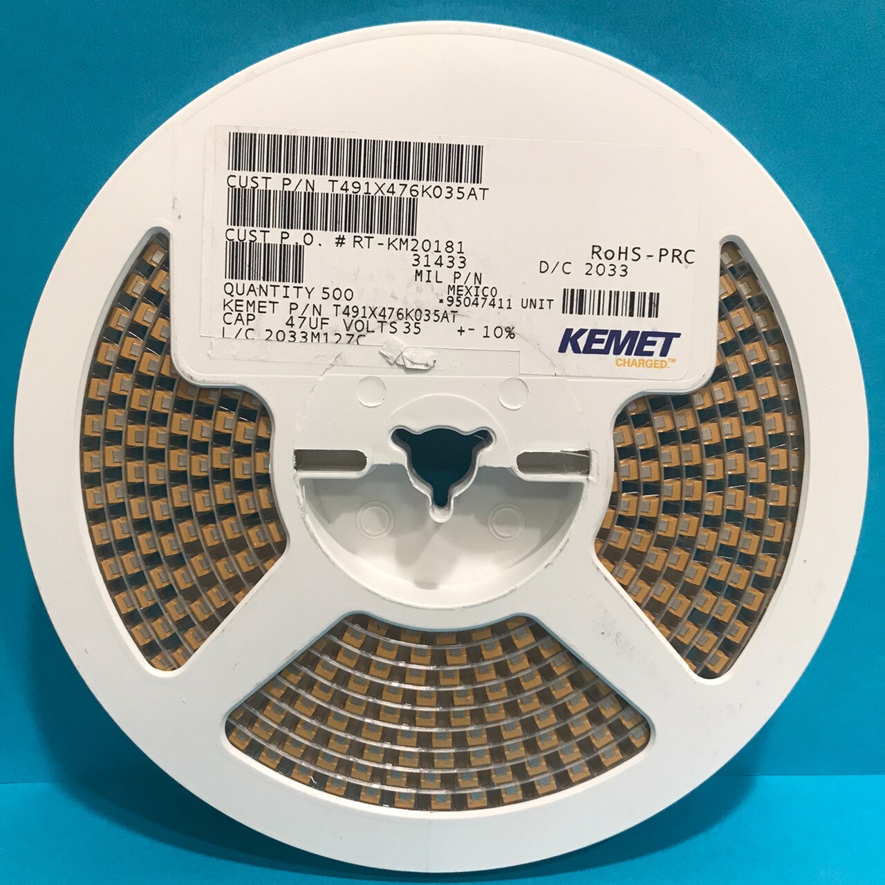 Tantalum Capacitor T491X476K035AT 47uF 35V E 10% KEMET | Taiwantrade