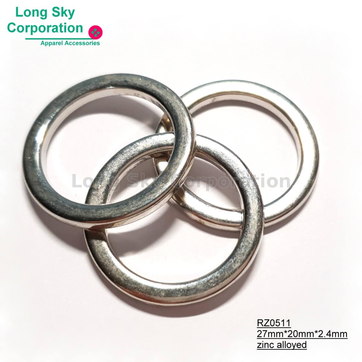 (RZ051113) metal flat round ring garment accessories