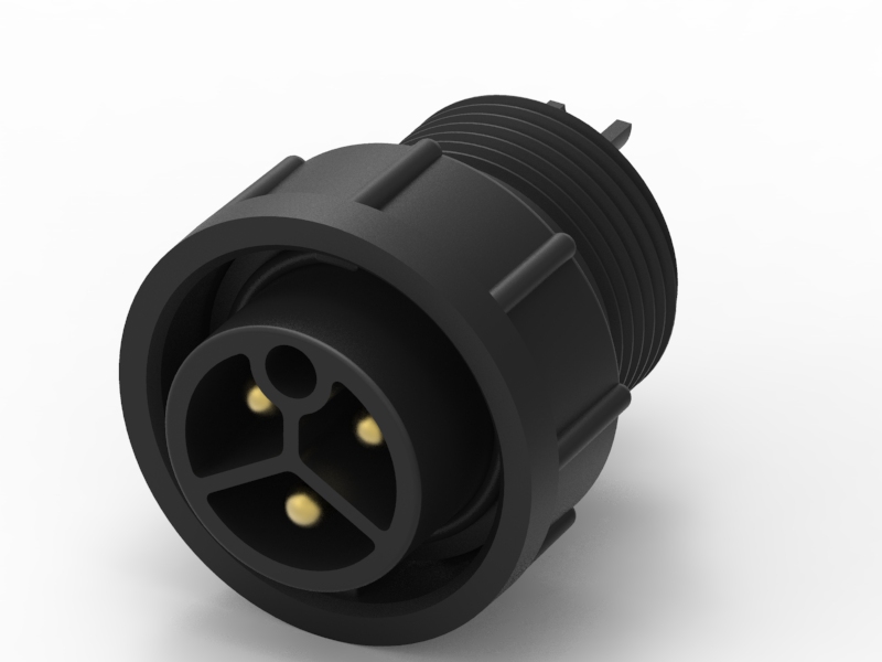 wp c size (female connector/male pin) 3pin molded with cable