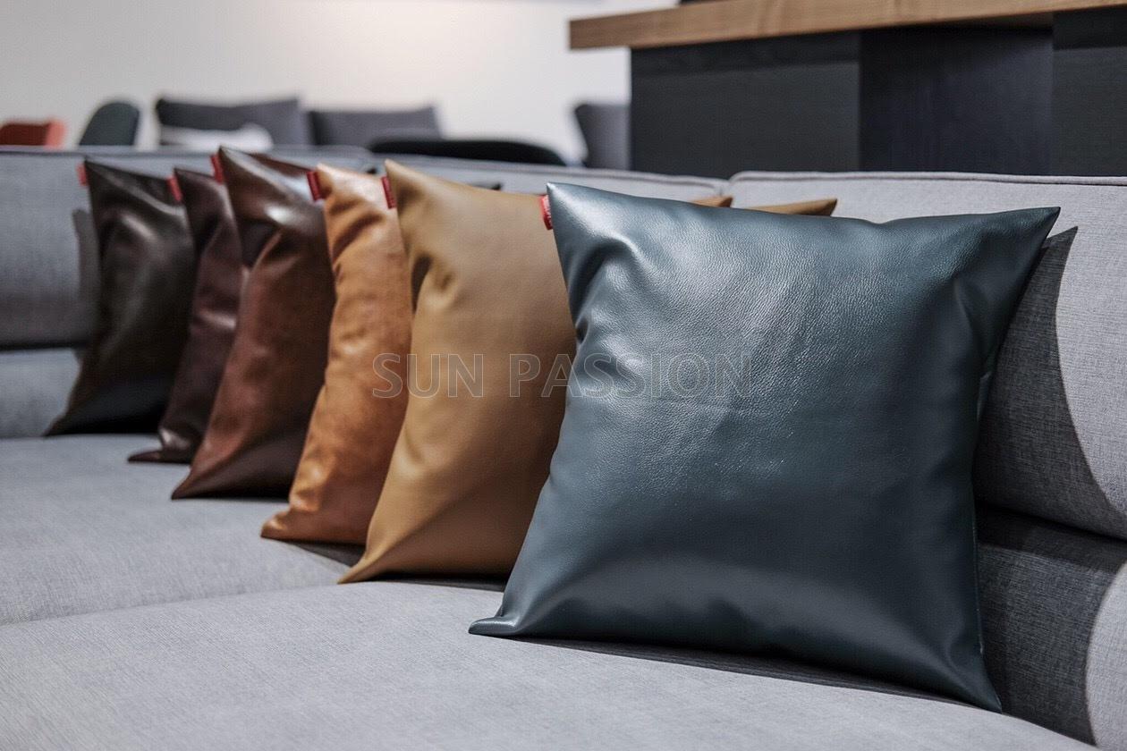 European Style Decorative Pillow Pillowcase Leather Pillows Red