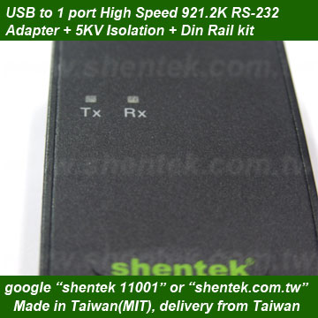 Industrial USB-A 5KV Optical Isolation Adapter Din Rail - Shentek