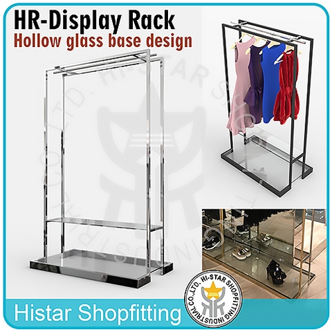 New Design Metal Chrome Clothes Display Rack Scratch Proof Shop