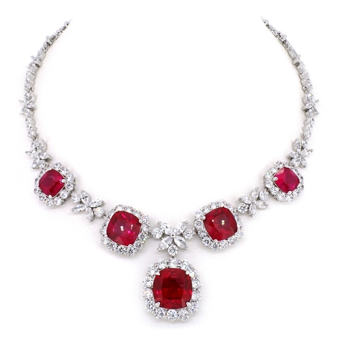 Ruby world tree in mythology CZ gem, Wedding Bridal Jewelry