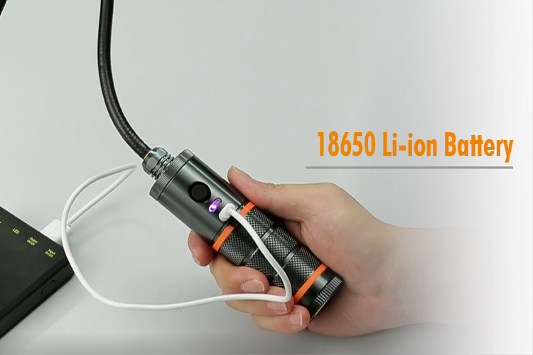 B62B Double Rechargeable 3W LED Torch Flexible Snake Torch