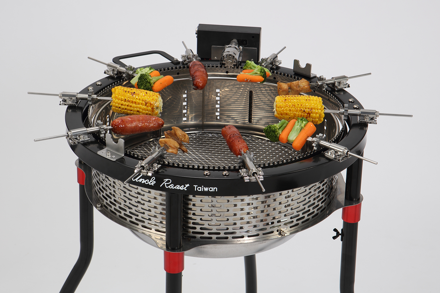 Portable rotating charcoal grill