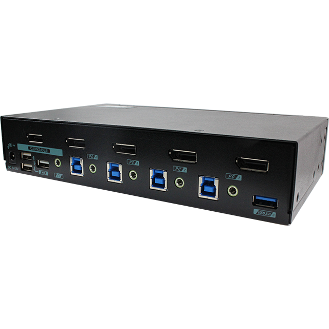 4 Ports 8K DisplayPort 1.4 KVM Switch With USB 3.2 Gen 1, Audio, Hotkey