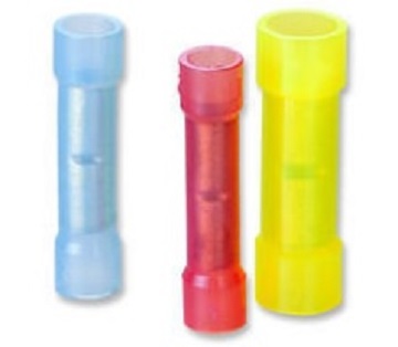 NYLON MOLDED SEAMLESS BUTT CONNECTOR-Red:22-18AWG, Blue:16-14AWG, Yellow: 12-10AWG